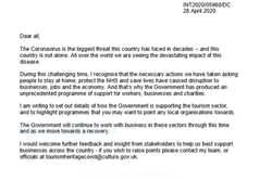 Letter from Nigel Huddleston MP at DCMS