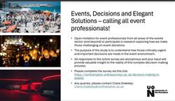 Events, Decisions and Elegant Solutions – calling all event professionals!